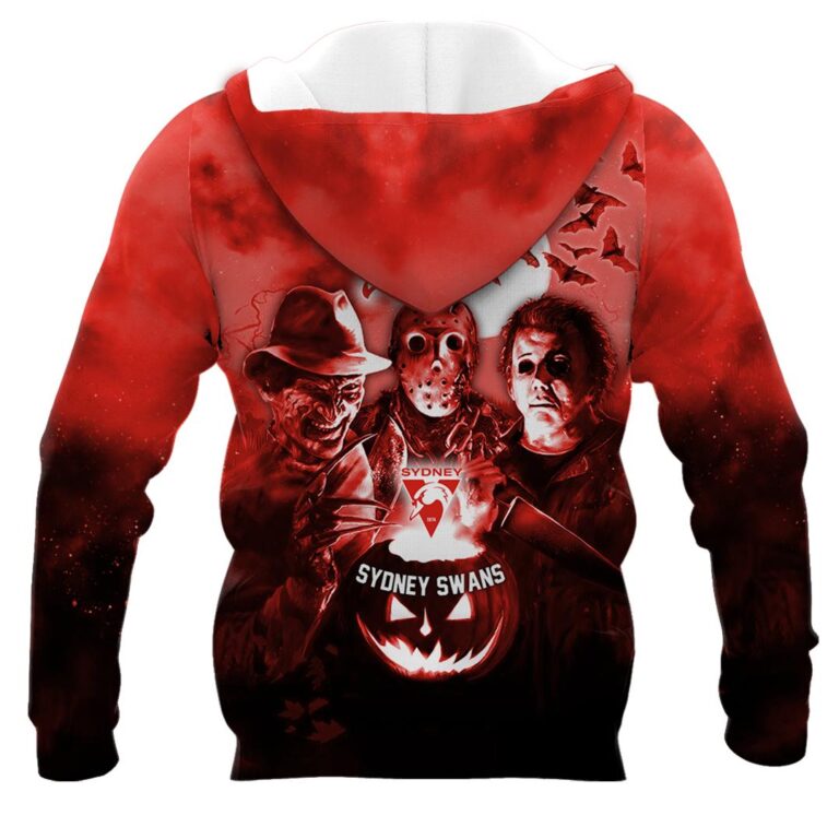 AFL Sydney Swans Halloween Adult Kid Zip Hoodie T Shirt Long Sleeve Hawaiian