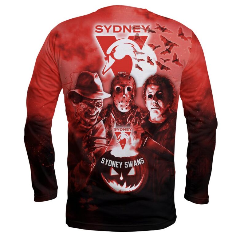 AFL Sydney Swans Halloween Adult Kid Zip Hoodie T Shirt Long Sleeve Hawaiian