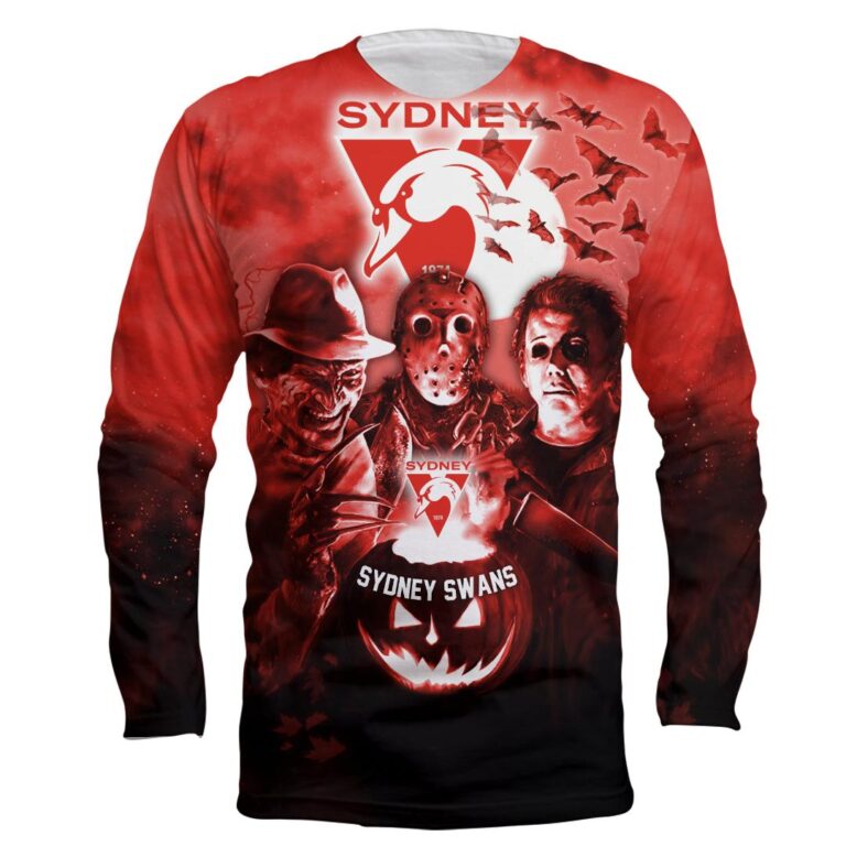 AFL Sydney Swans Halloween Adult Kid Zip Hoodie T Shirt Long Sleeve Hawaiian