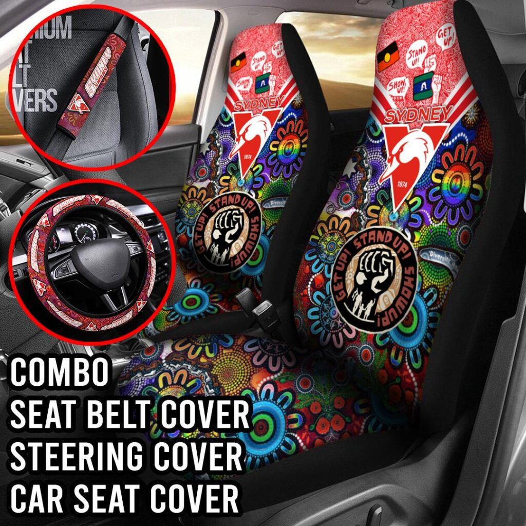 AFL Sydney Swans | Seat Belt | Steering | Car Seat Covers