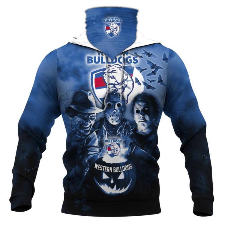 AFL Western Bulldogs Halloween Adult Kid Zip Hoodie T Shirt Long Sleeve Hawaiian