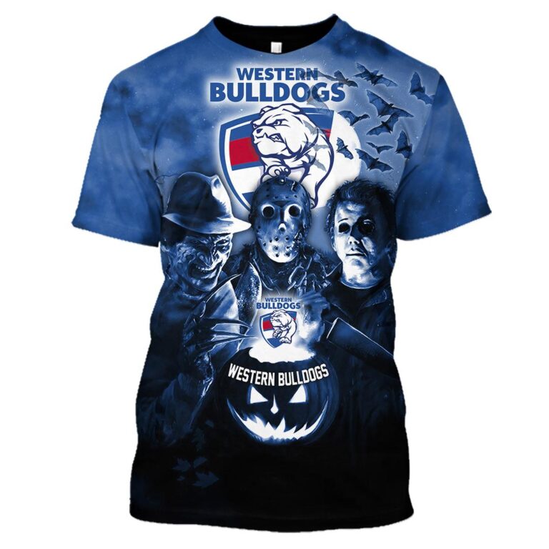 AFL Western Bulldogs Halloween Adult Kid Zip Hoodie T Shirt Long Sleeve Hawaiian