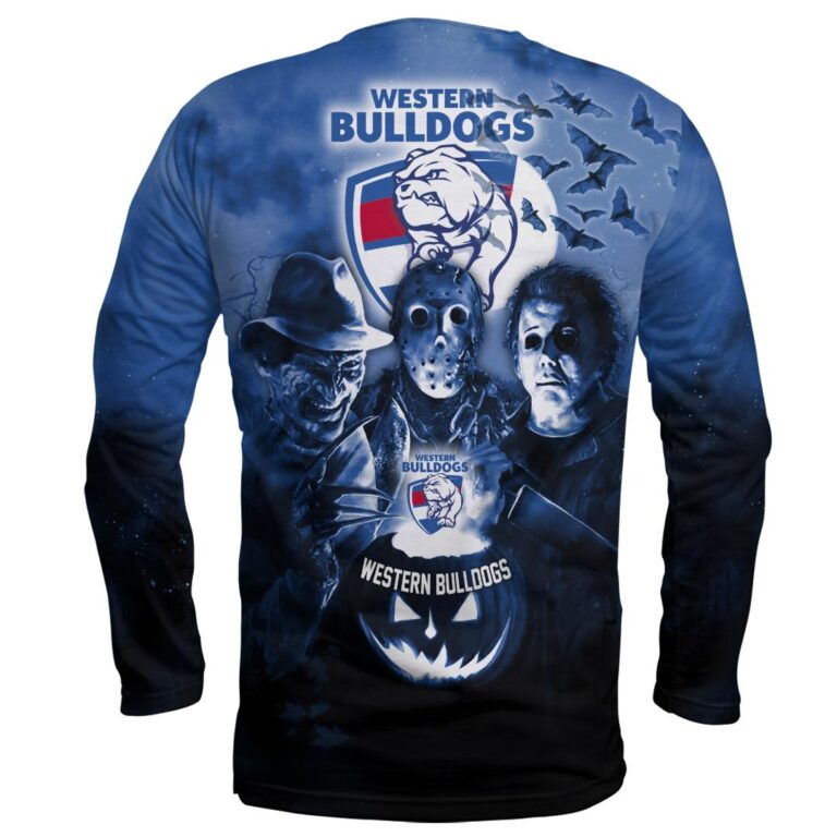AFL Western Bulldogs Halloween Adult Kid Zip Hoodie T Shirt Long Sleeve Hawaiian