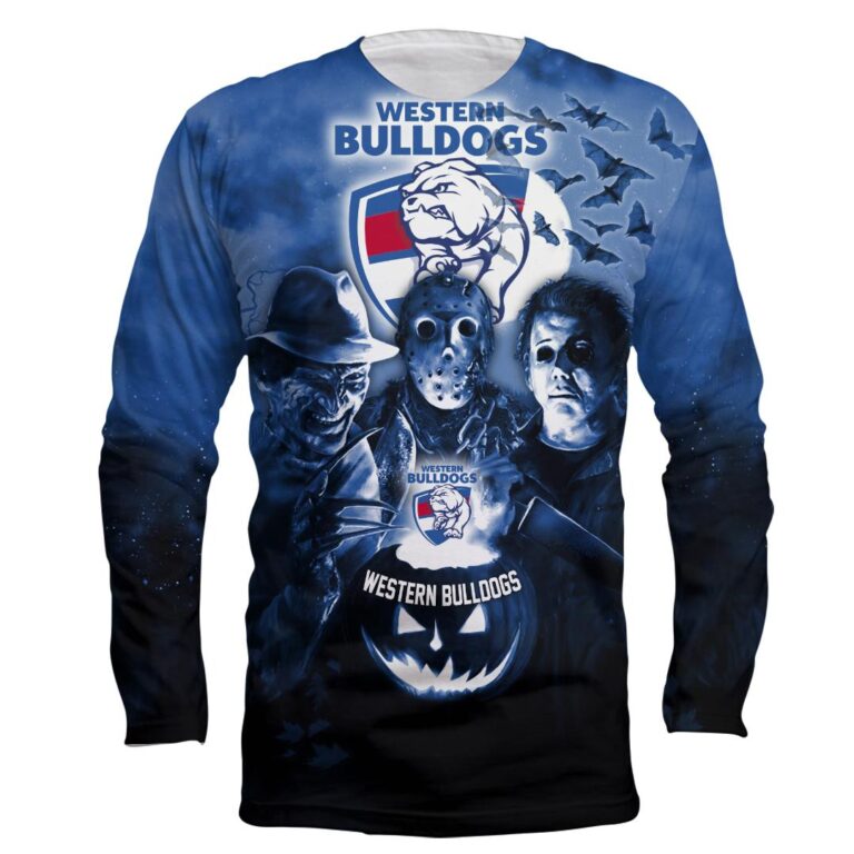 AFL Western Bulldogs Halloween Adult Kid Zip Hoodie T Shirt Long Sleeve Hawaiian
