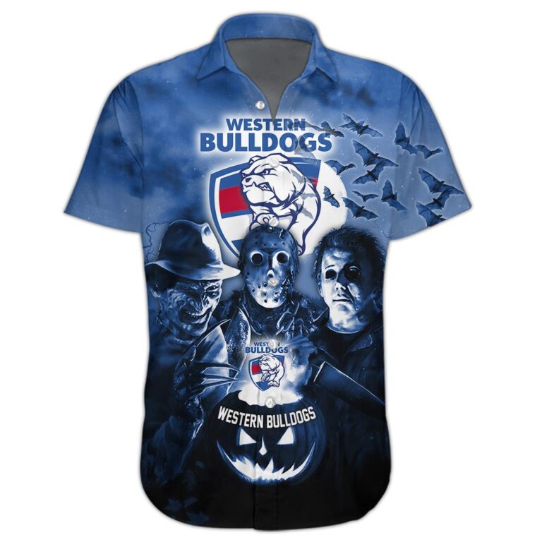AFL Western Bulldogs Halloween Adult Kid Zip Hoodie T Shirt Long Sleeve Hawaiian