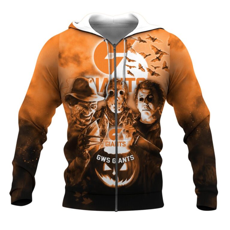 AFL Greater Western Sydney Giants Halloween Adult Kid Zip Hoodie T Shirt Long Sleeve Hawaiian