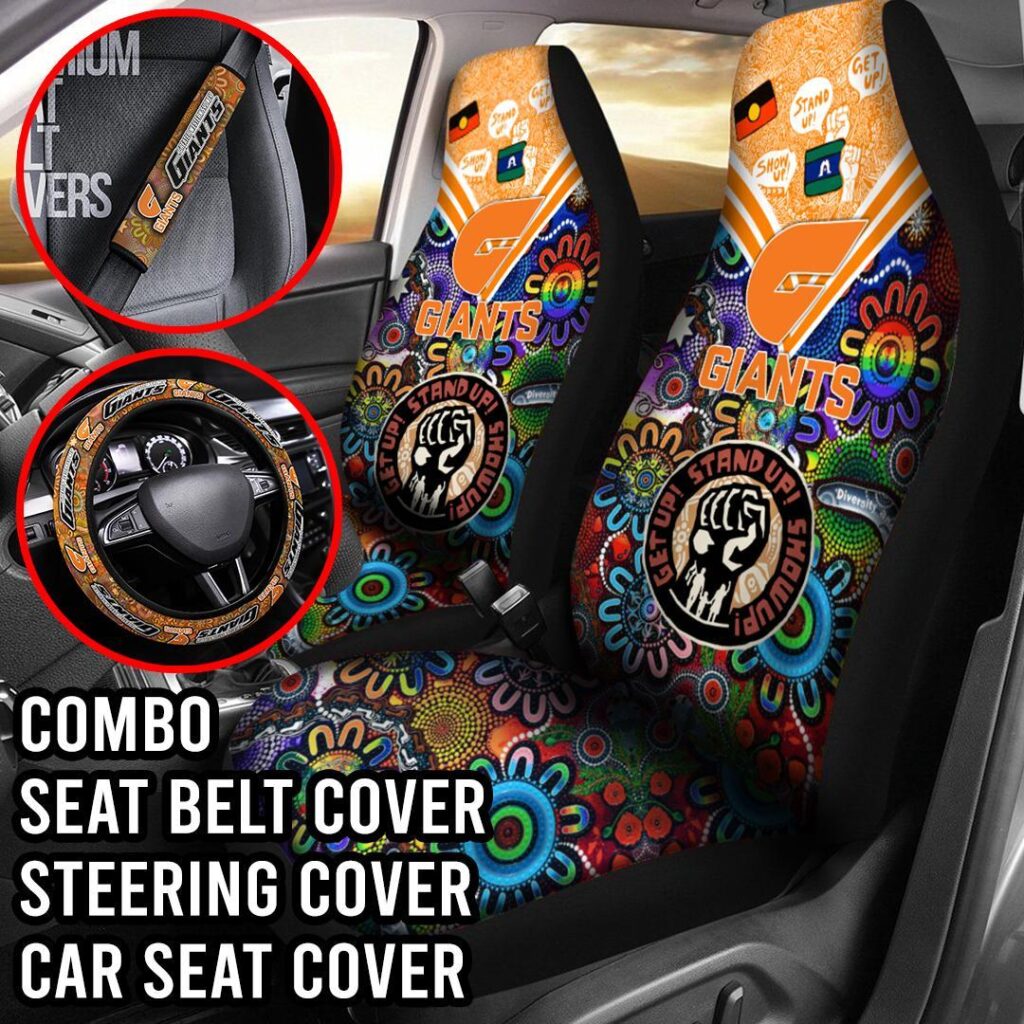 AFL Greater Western Sydney Giants | Seat Belt | Steering | Car Seat Covers