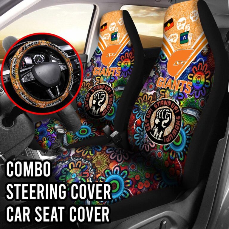 AFL Greater Western Sydney Giants | Seat Belt | Steering | Car Seat Covers