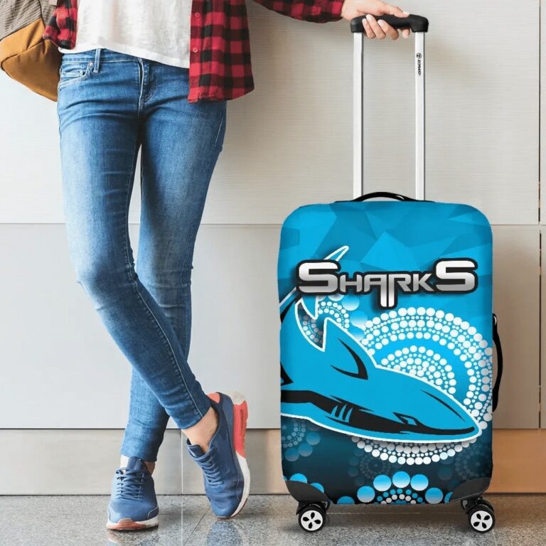 NRL Cronulla-Sutherland Sharks Luggage Covers Aboriginal Mix 3D Patterns TH4