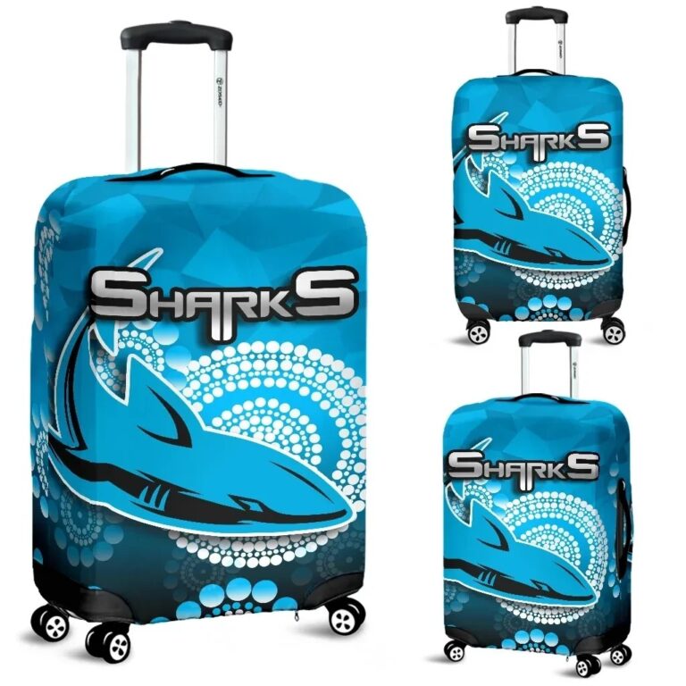 NRL Cronulla-Sutherland Sharks Luggage Covers Aboriginal Mix 3D Patterns TH4
