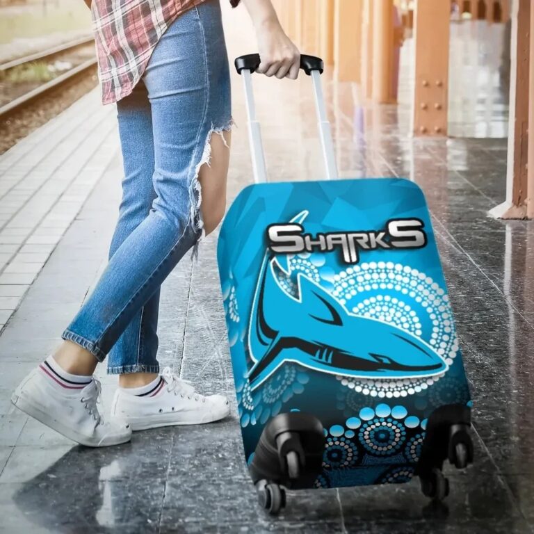 NRL Cronulla-Sutherland Sharks Luggage Covers Aboriginal Mix 3D Patterns TH4