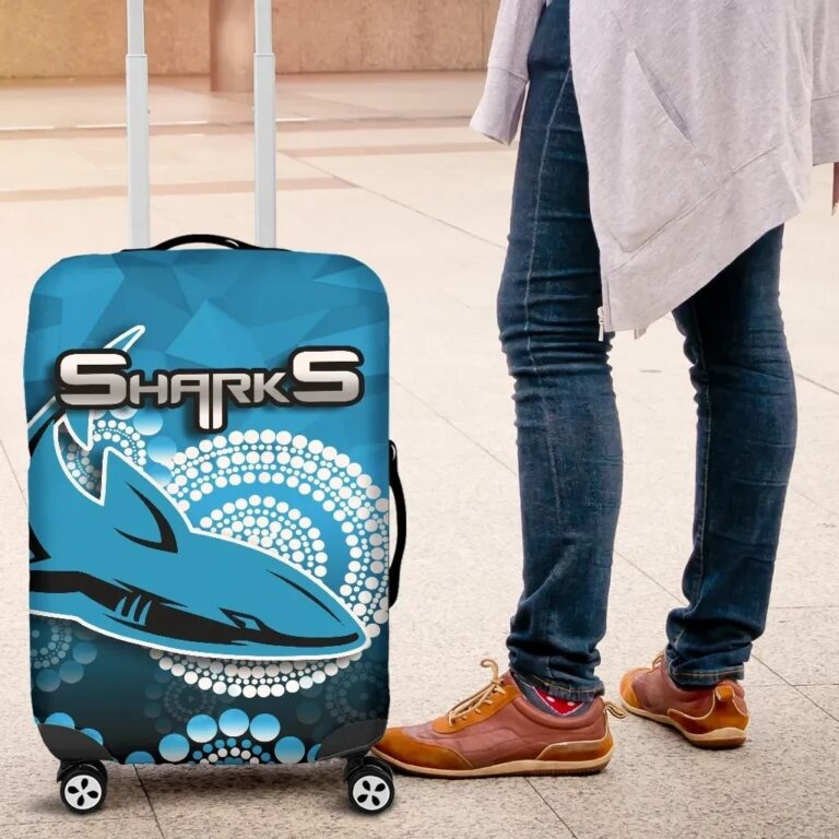 NRL Cronulla-Sutherland Sharks Luggage Covers Aboriginal Mix 3D Patterns TH4