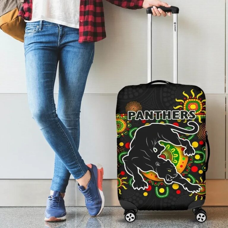 NRL Penrith Luggage Covers Indigenous Panthers - Black K8