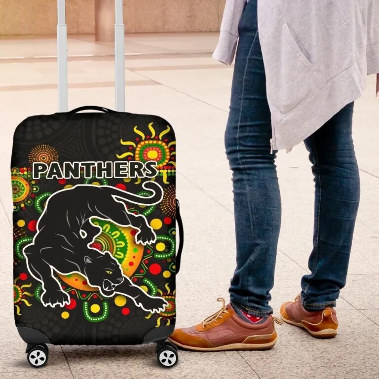 NRL Penrith Luggage Covers Indigenous Panthers - Black K8