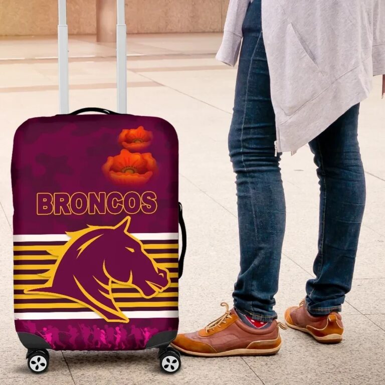 NRL Brisbane Broncos Luggage Covers Anzac Day Simple Style - Full Maroon K8