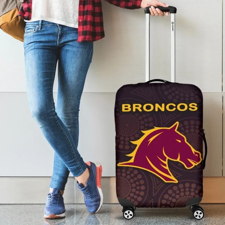 NRL Brisbane Luggage Covers Broncos Simple Indigenous K8