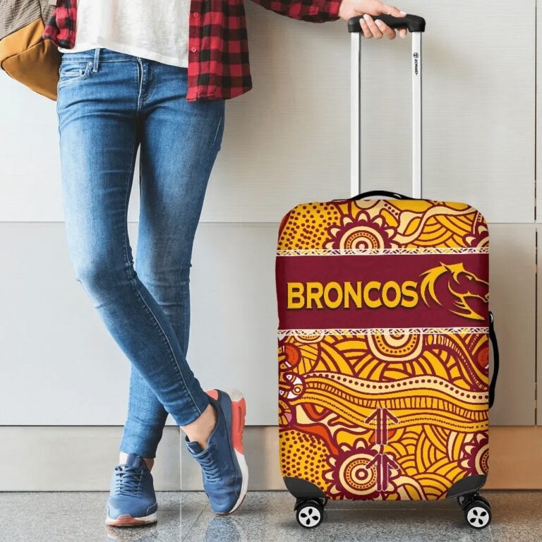 NRL Brisbane Broncos Luggage Covers Aboriginal Patterns TH4