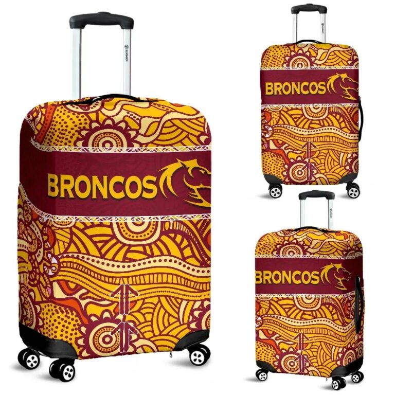 NRL Brisbane Broncos Luggage Covers Aboriginal Patterns TH4