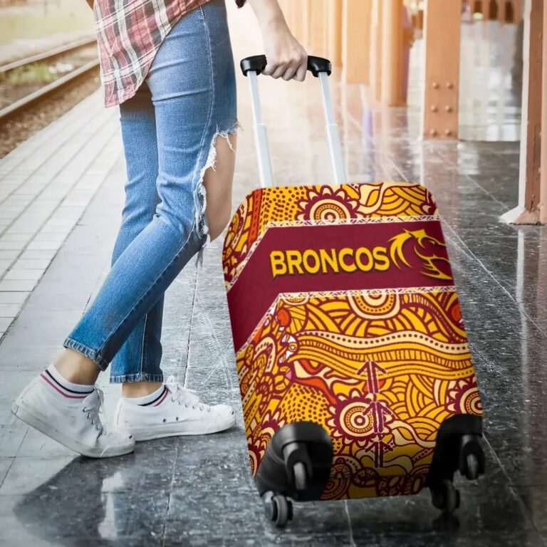 NRL Brisbane Broncos Luggage Covers Aboriginal Patterns TH4