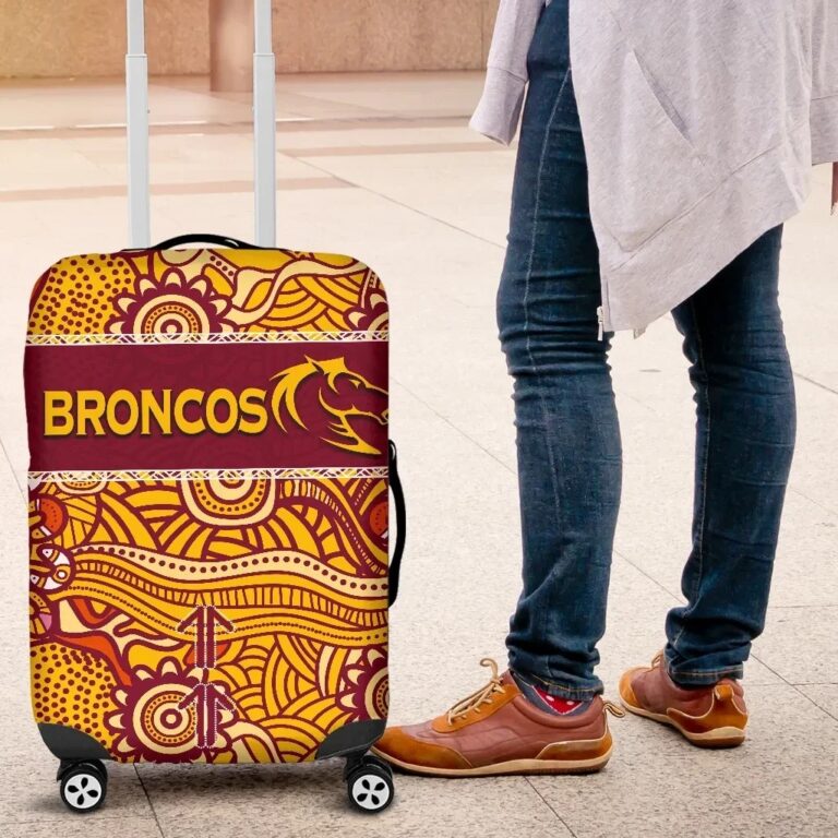 NRL Brisbane Broncos Luggage Covers Aboriginal Patterns TH4