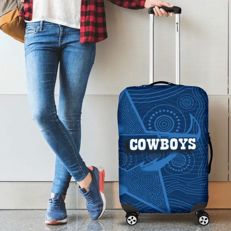 NRL Cowboys Luggage Covers Aboriginal Blue Style TH4