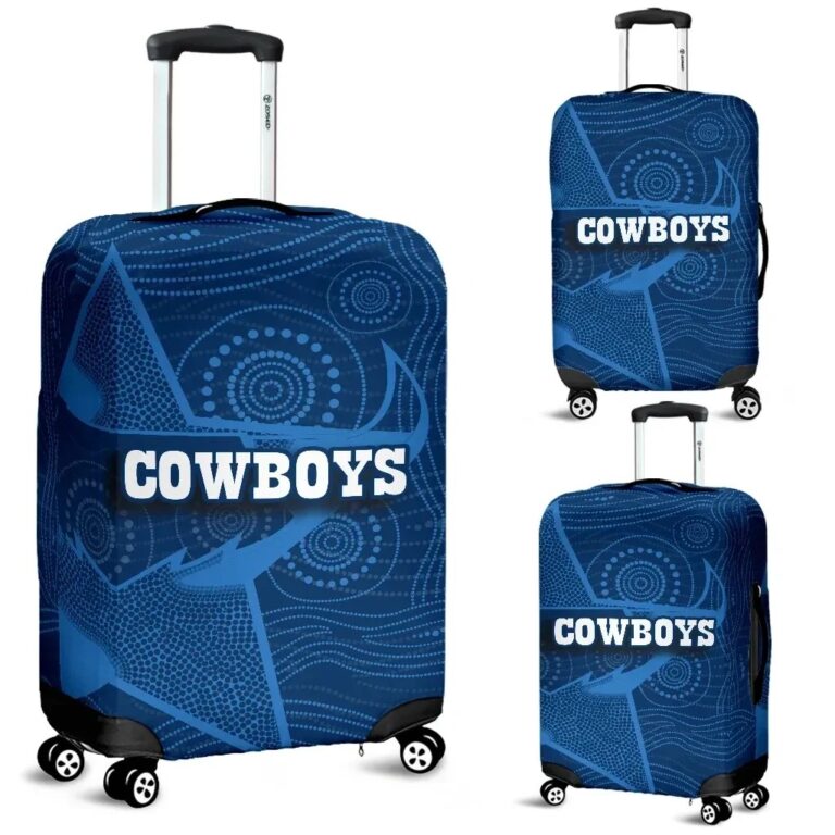 NRL Cowboys Luggage Covers Aboriginal Blue Style TH4