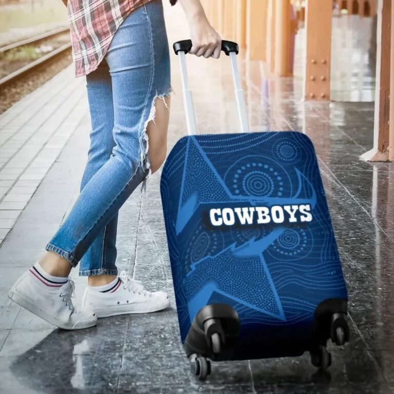 NRL Cowboys Luggage Covers Aboriginal Blue Style TH4