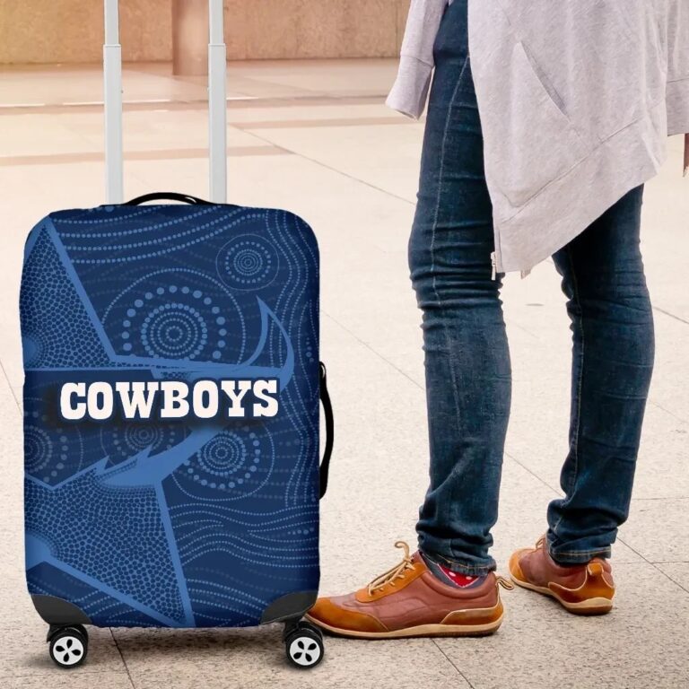NRL Cowboys Luggage Covers Aboriginal Blue Style TH4