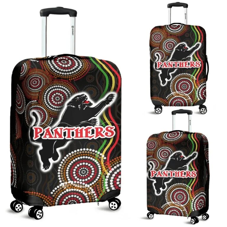 NRL Panthers Black Luggage Covers Indigenous Penrith Version K13