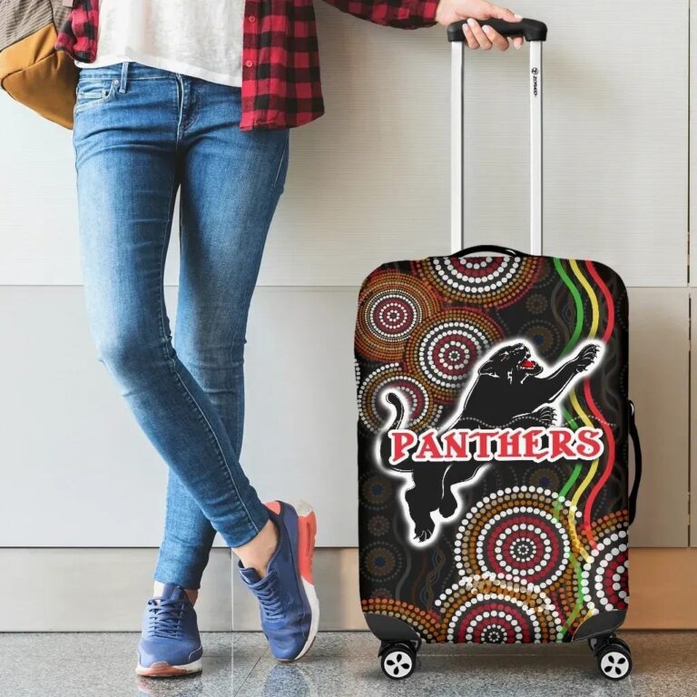 NRL Panthers Black Luggage Covers Indigenous Penrith Version K13