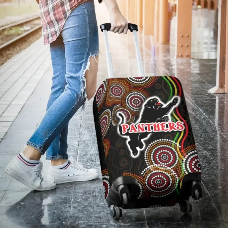 NRL Panthers Black Luggage Covers Indigenous Penrith Version K13