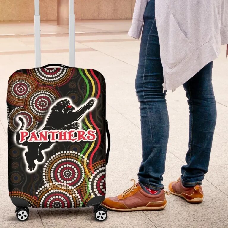 NRL Panthers Black Luggage Covers Indigenous Penrith Version K13