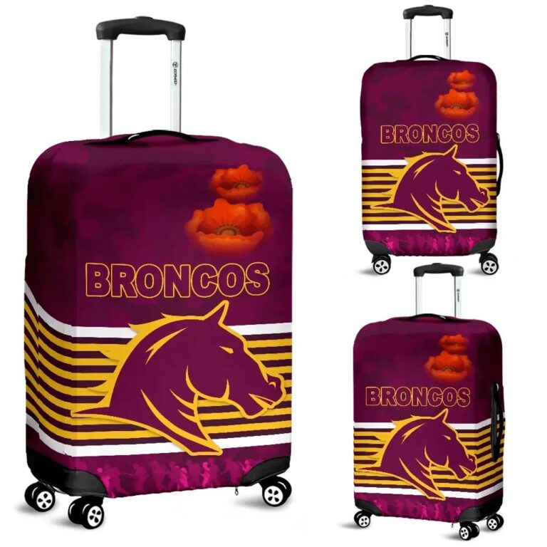NRL Brisbane Broncos Luggage Covers Anzac Day Simple Style - Full Maroon K8
