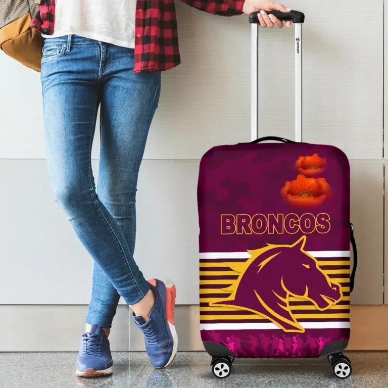 NRL Brisbane Broncos Luggage Covers Anzac Day Simple Style - Full Maroon K8