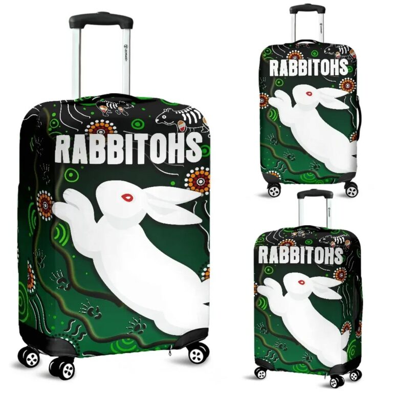 NRL Rabbitohs Luggage Covers Simple Indigenous K8