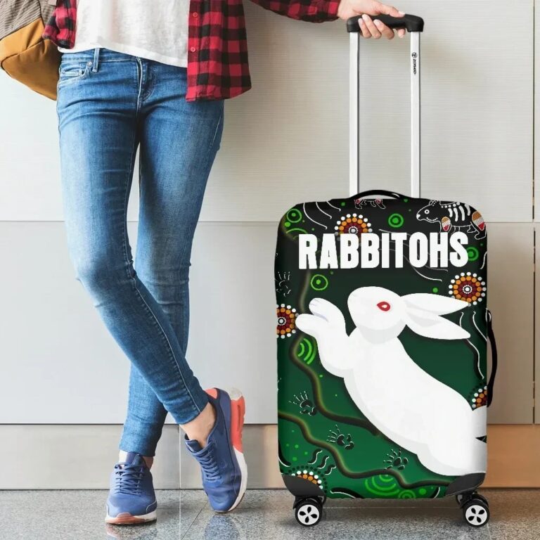 NRL Rabbitohs Luggage Covers Simple Indigenous K8