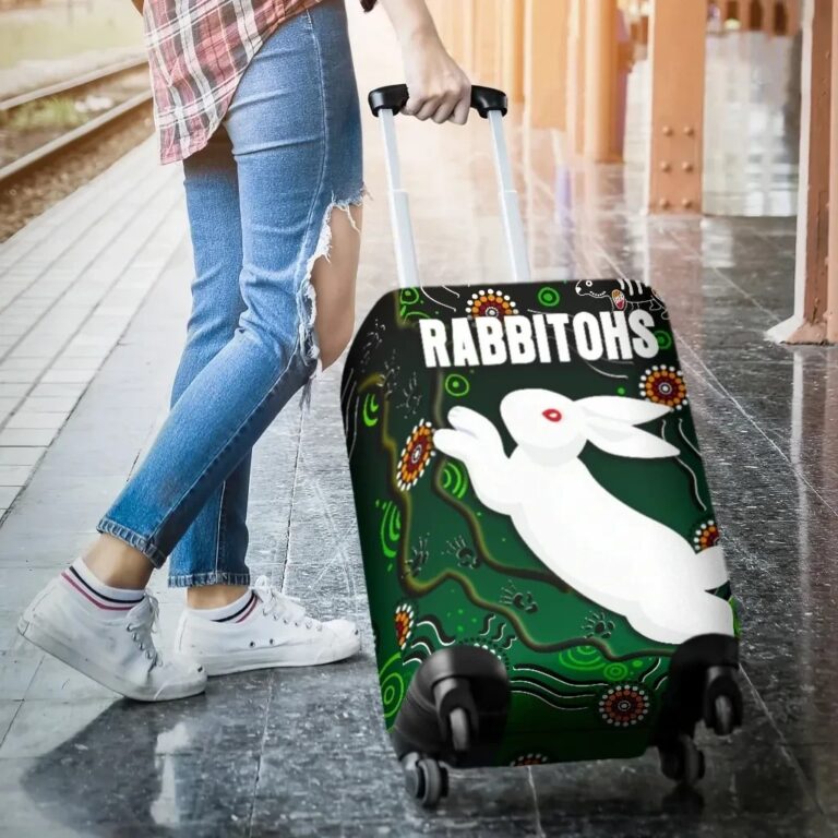 NRL Rabbitohs Luggage Covers Simple Indigenous K8