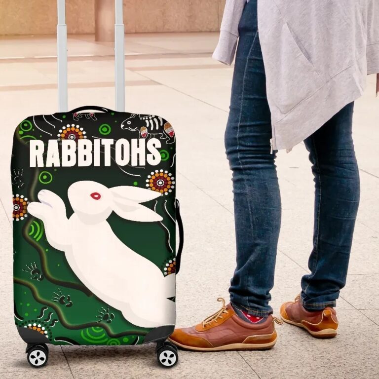NRL Rabbitohs Luggage Covers Simple Indigenous K8