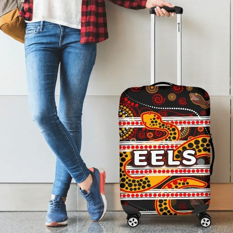 NRL Parramatta Eels Luggage Covers Tribal Style Black TH4