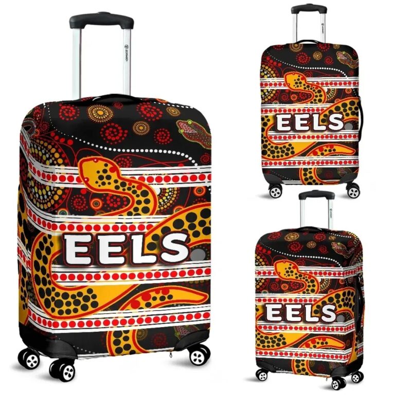 NRL Parramatta Eels Luggage Covers Tribal Style Black TH4