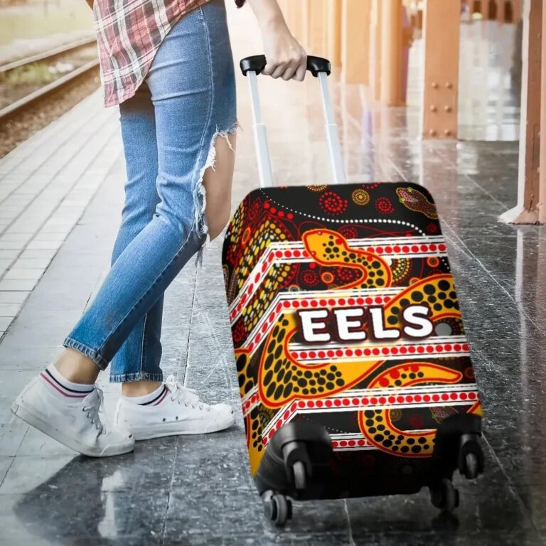 NRL Parramatta Eels Luggage Covers Tribal Style Black TH4