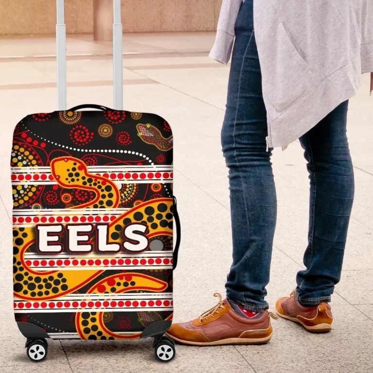 NRL Parramatta Eels Luggage Covers Tribal Style Black TH4