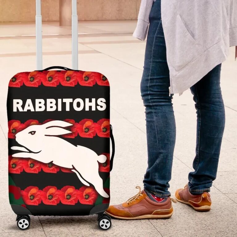 NRL South Sydney Rabbitohs Luggage Covers Anzac Day Poppy Flower Vibes K8