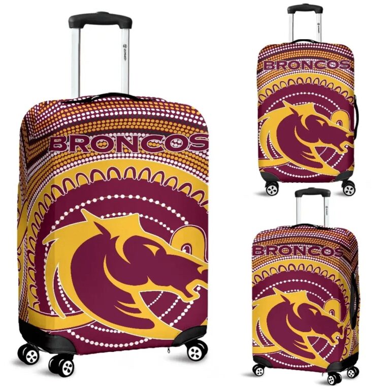 NRL Brisbane Luggage Cover Broncos Aboriginal TH5