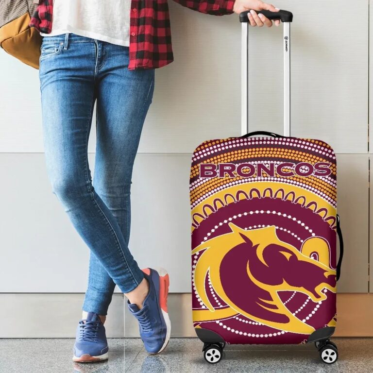 NRL Brisbane Luggage Cover Broncos Aboriginal TH5