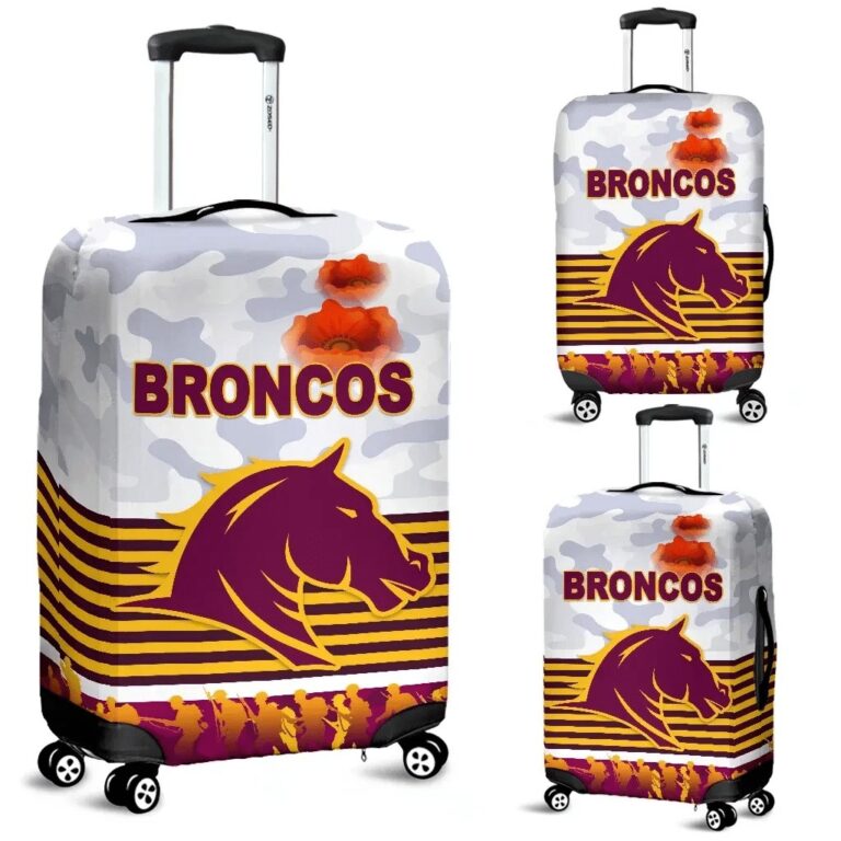 NRL Brisbane Broncos Luggage Covers Anzac Day Simple Style - White K8
