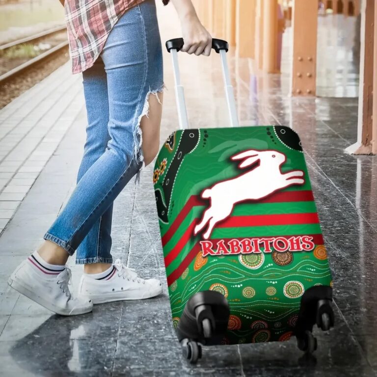 NRL Rabbitohs Luggage Covers Indigenous Green K13