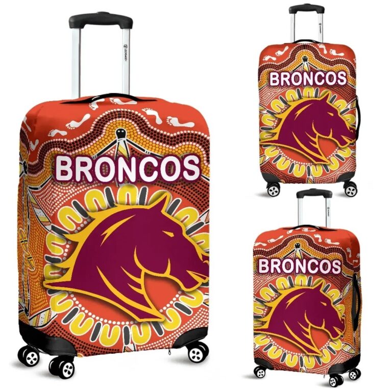 NRL Brisbane Luggage Covers Broncos Indigenous Warm Vibes K8