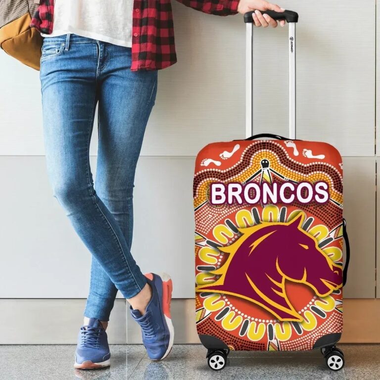 NRL Brisbane Luggage Covers Broncos Indigenous Warm Vibes K8