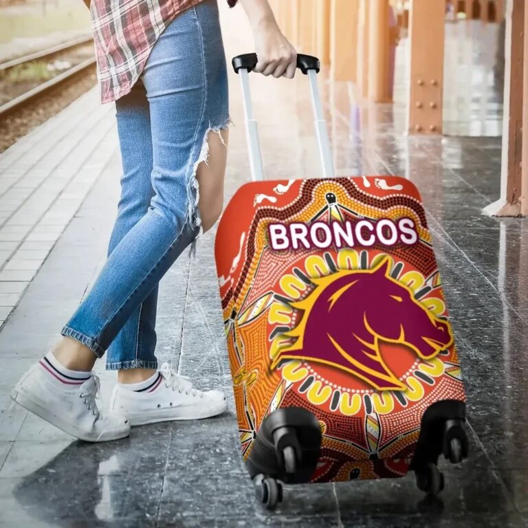 NRL Brisbane Luggage Covers Broncos Indigenous Warm Vibes K8